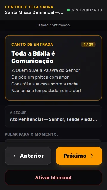 Controle remoto aberto no celular conectando sem necessidade de aplicativo