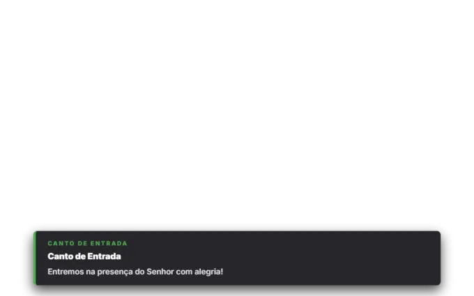 Overlay transparente para OBS Studio com momento litúrgico sobre o vídeo